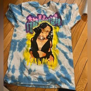 Aaliyah Tie Dye Shirt Colorful Graphic Streetwear Music Essential Men's Size M